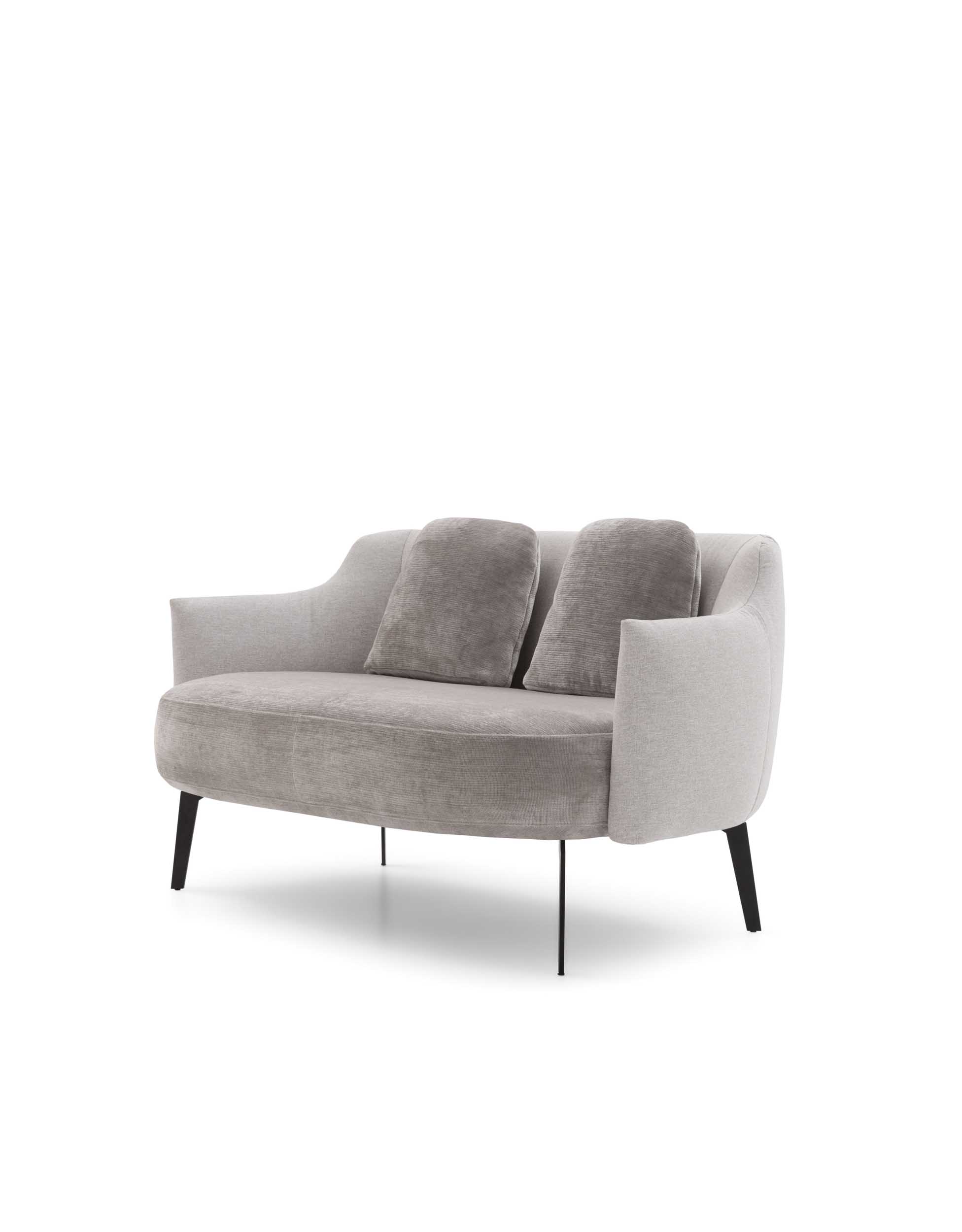 Shelley LeComfort loveseat with decorative pillows