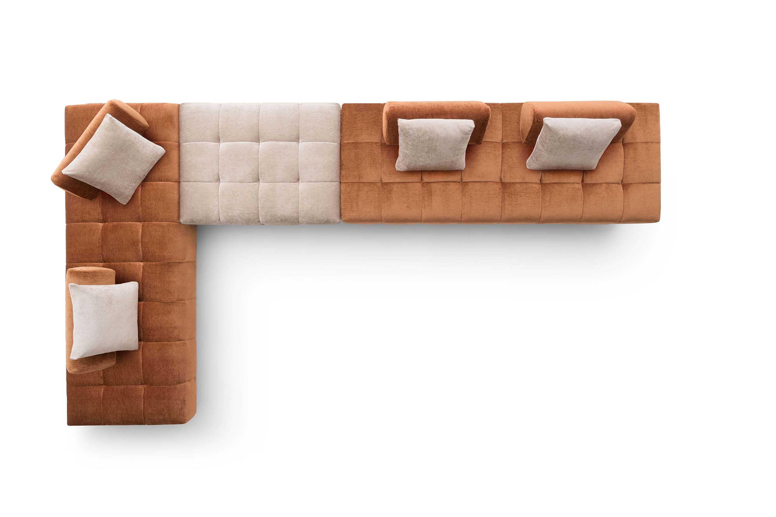 Bowie Light Modular Sofa by LeComfort in a space-saving version with compact seats