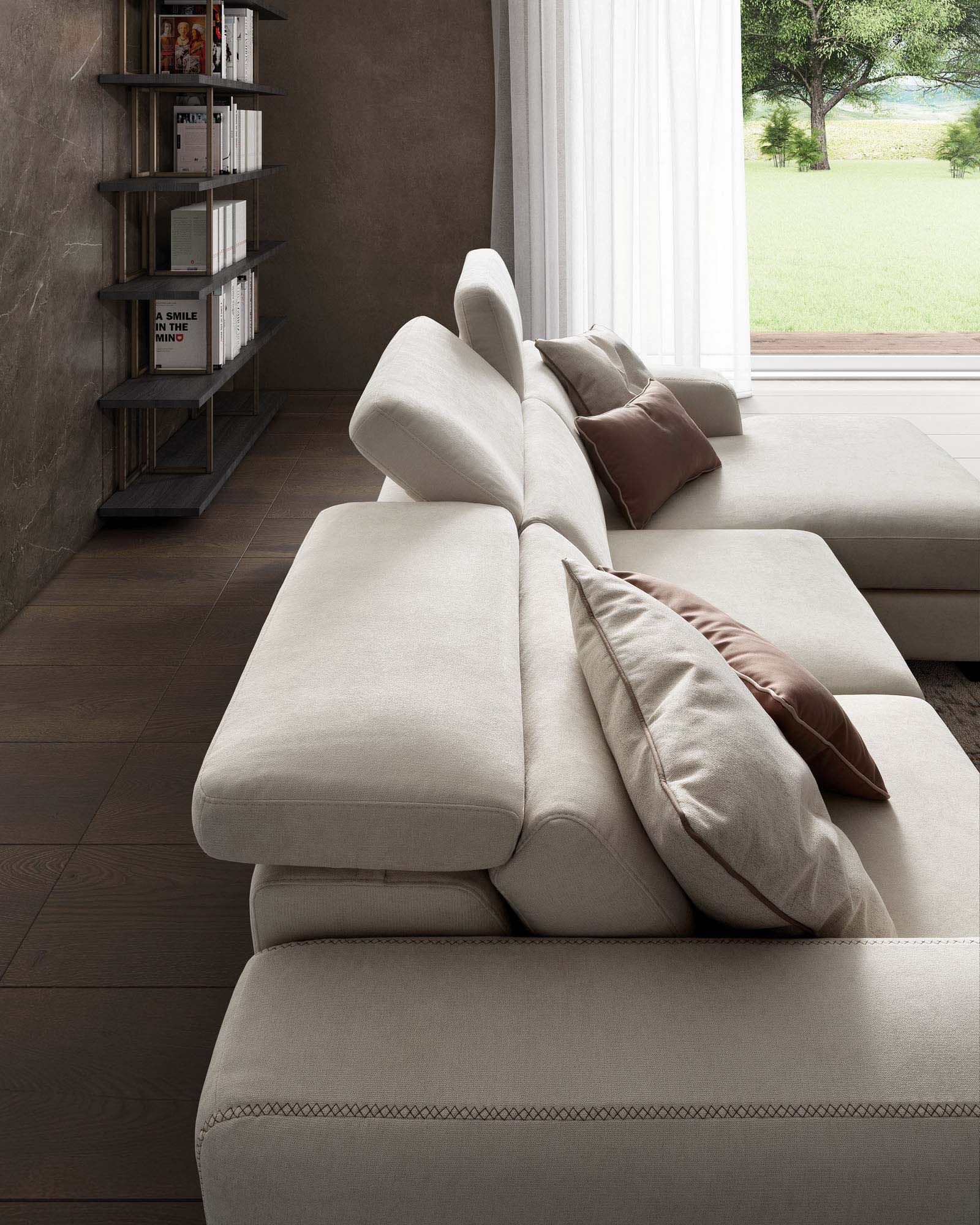 Detail of the extended headrests in various heights