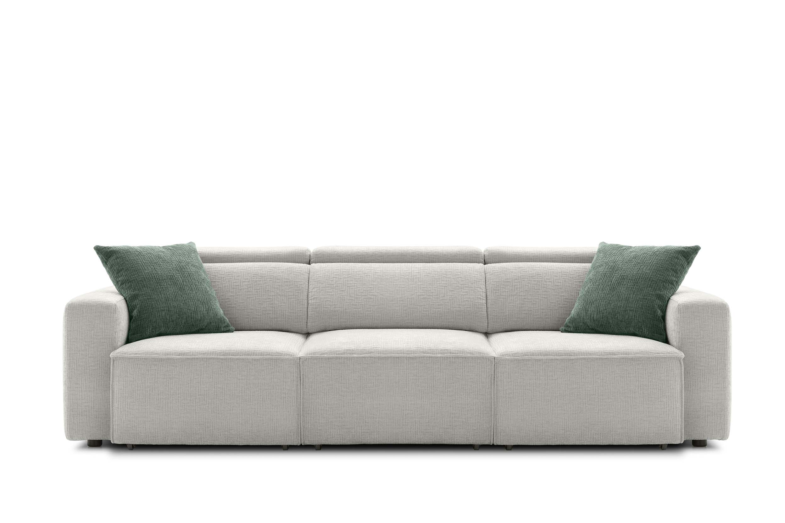 Light gray Hill sofa with square Bai model armrests