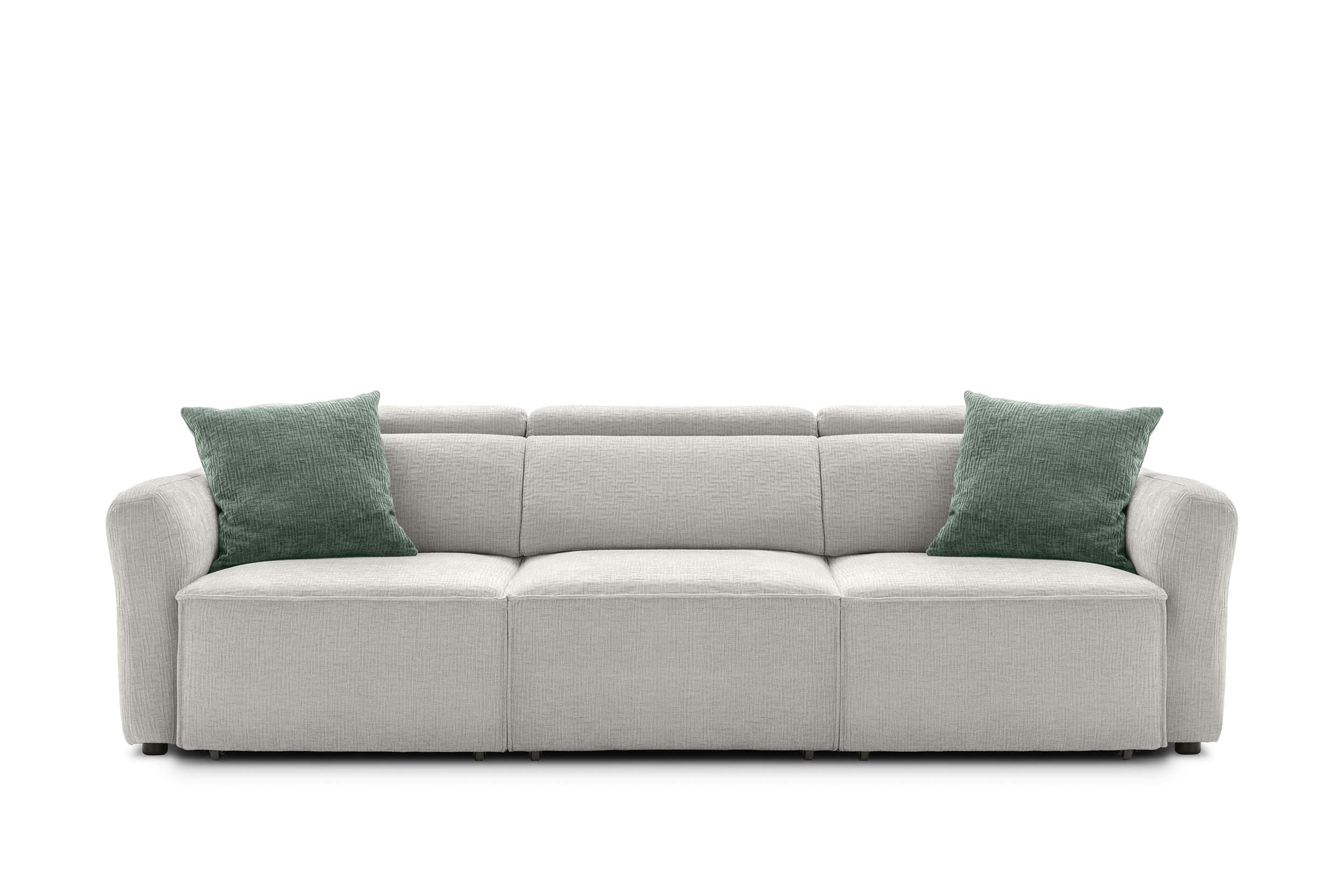 Low three-seater Hill sofa with Cio model armrests
