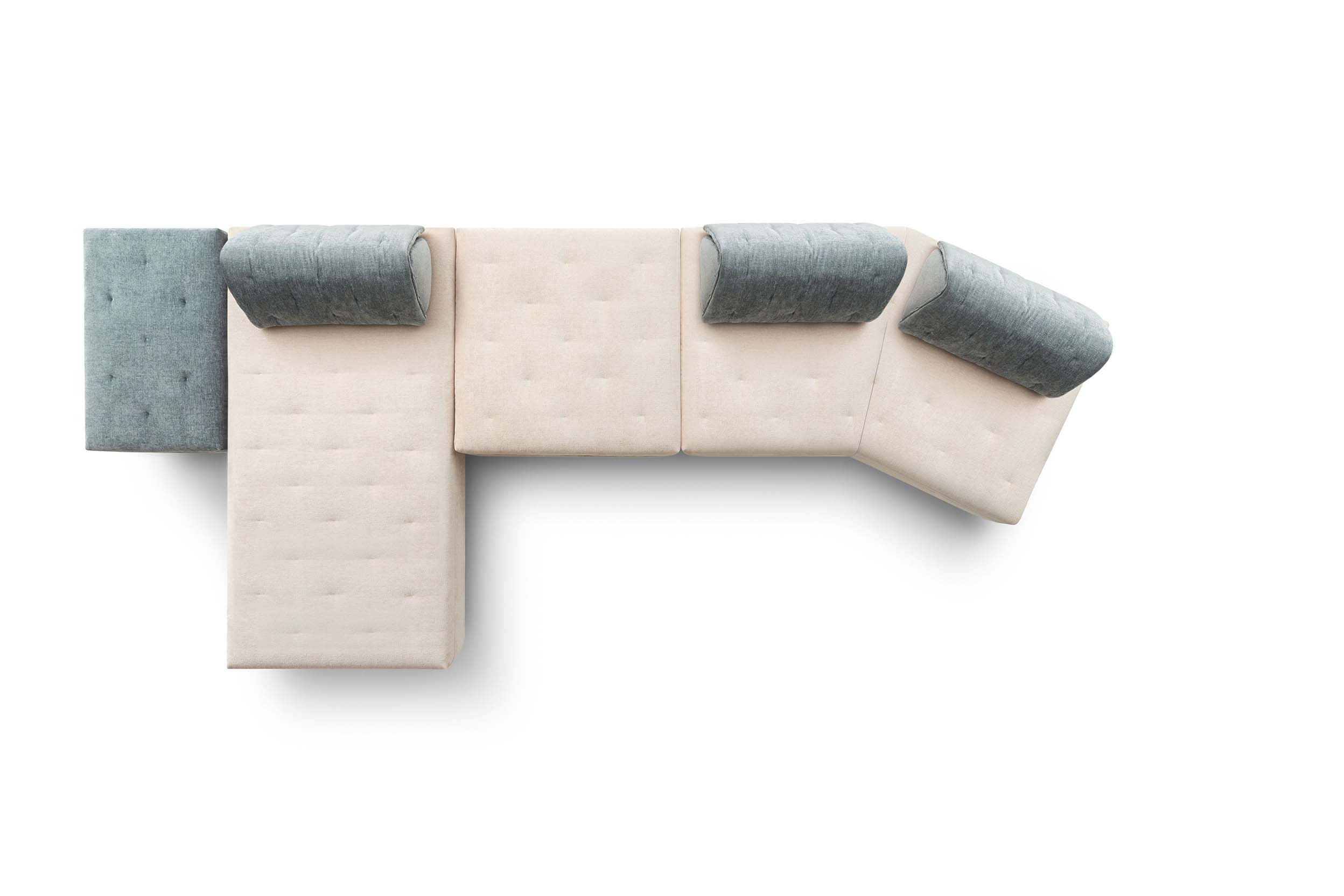 Houston Light white and light blue Sofa