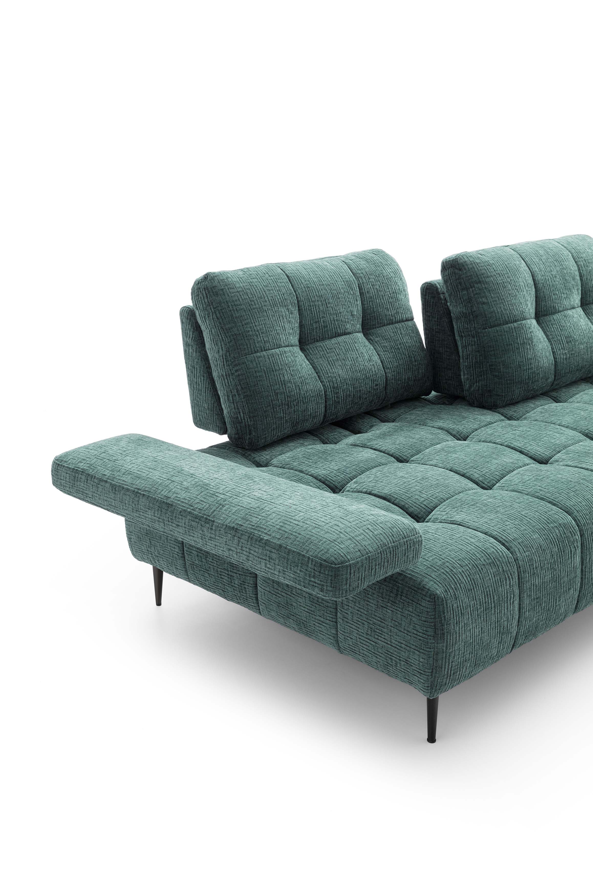 Open armrest and hyper-extended backrest of the modular Joplin model