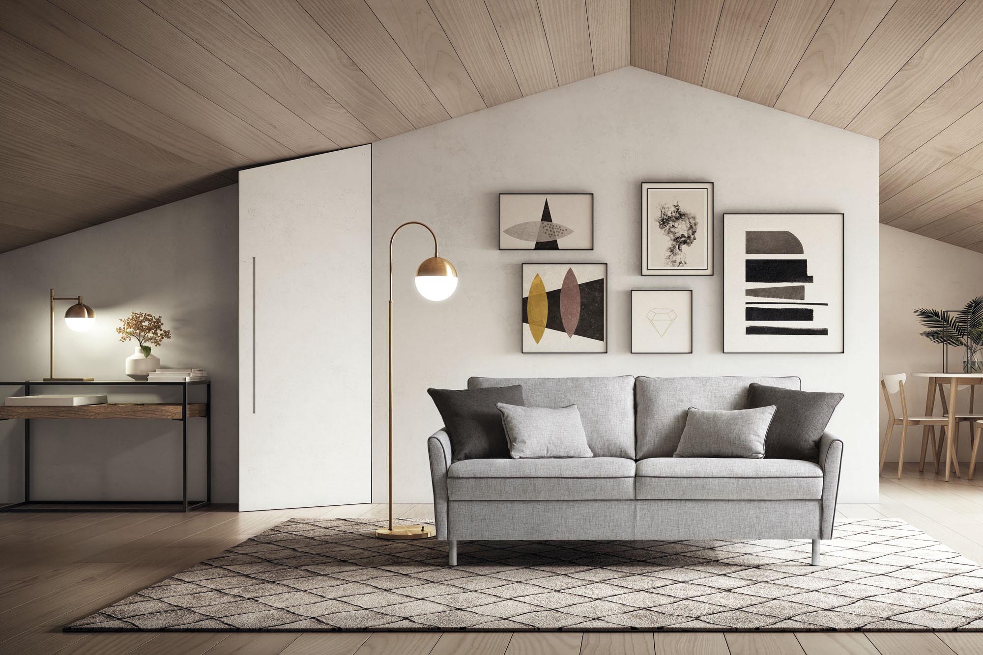 Bali sofa bed in a classic style attic living room