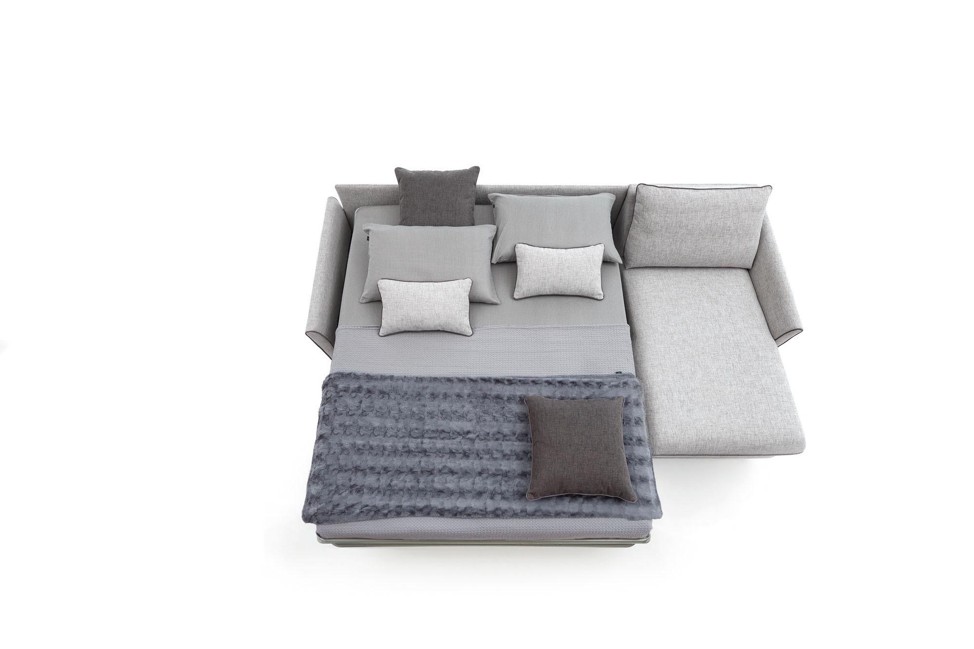 Bali sofa bed converted into bed with side chaise longue