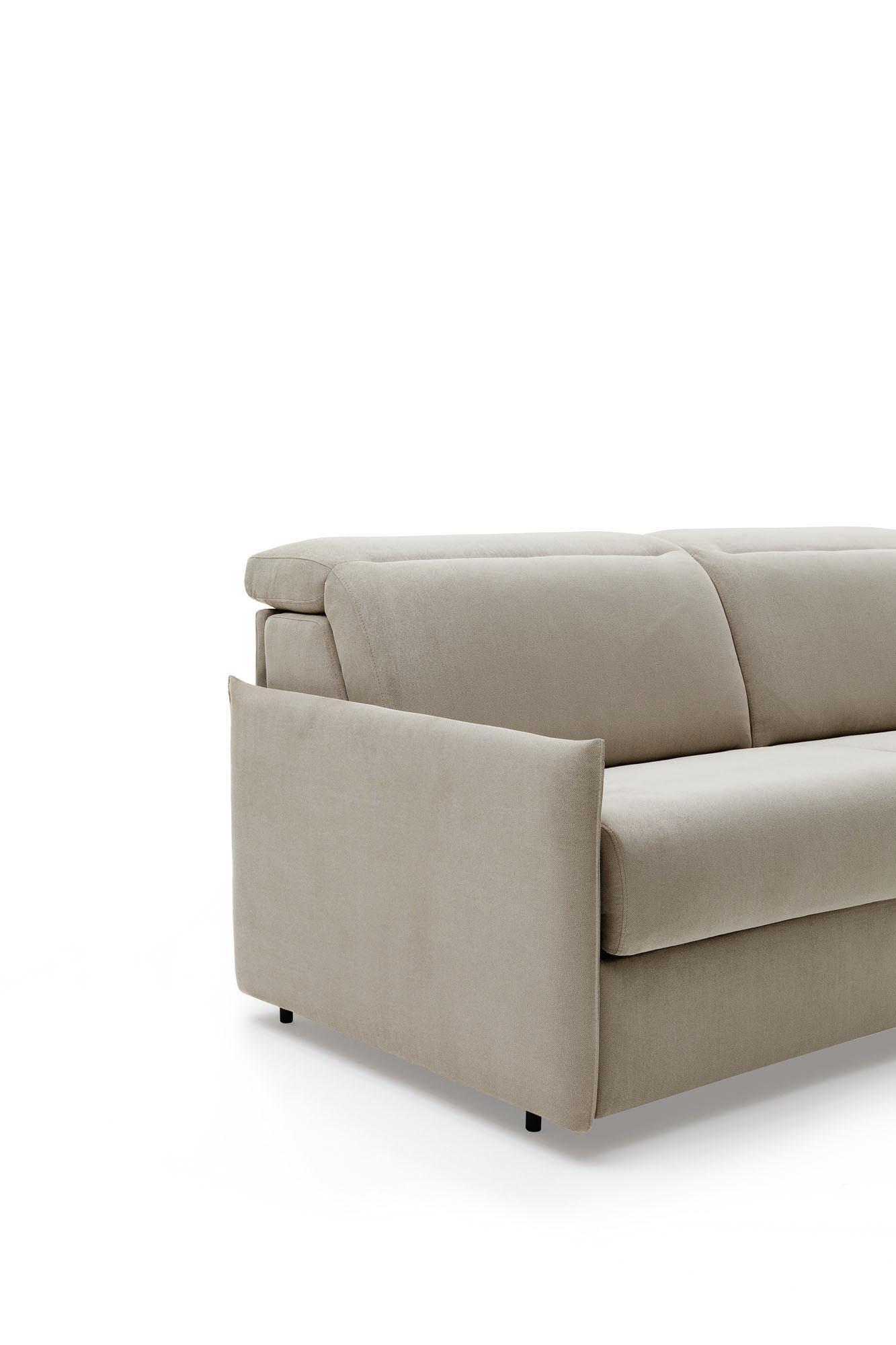 Slim space-saving armrest for the Barbados sofa bed in fabric