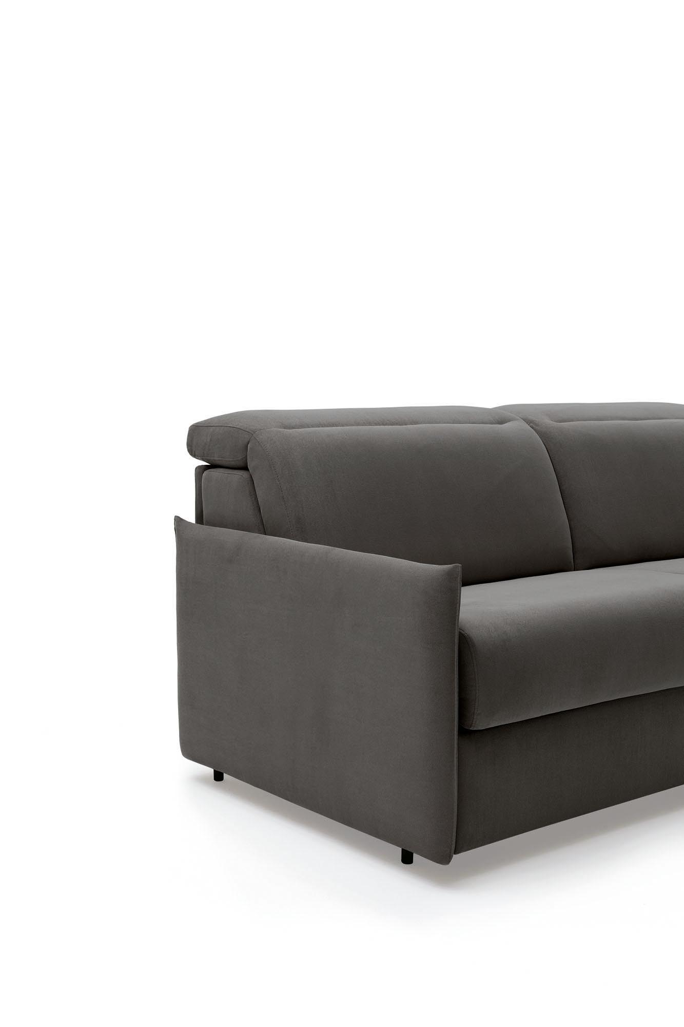 Barbados sofa bed in dark gray version with Slim armrest