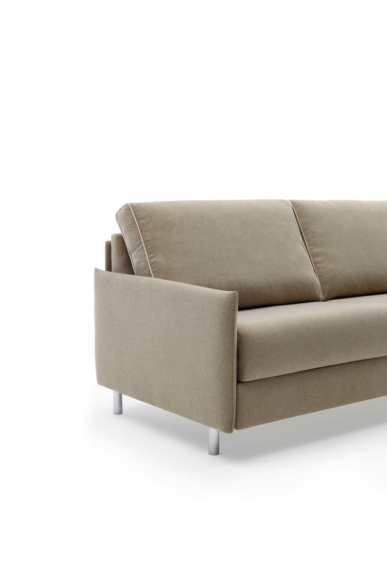 Maldive sofa bed with Simply space-saving armrest - side view