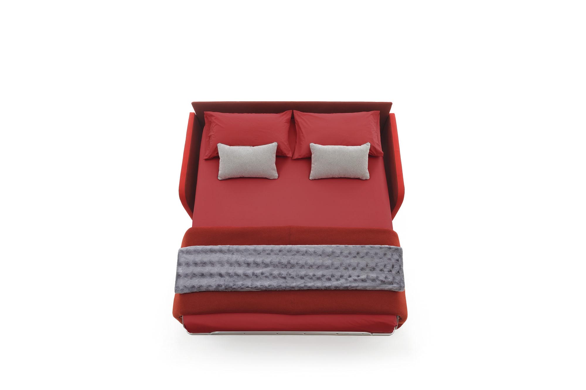 Santorini sofa bed opened with comfortable double mattress for two people