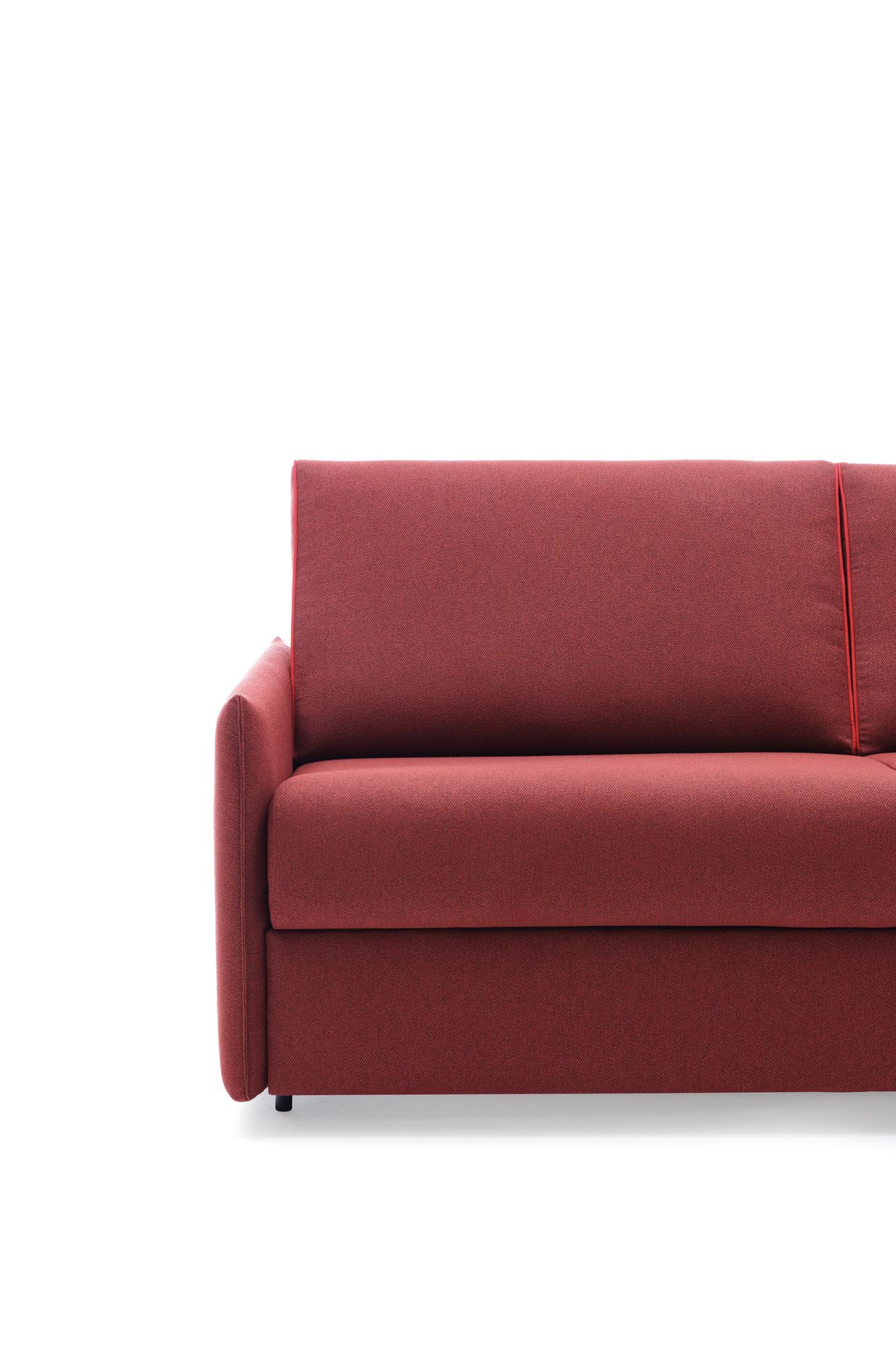 Santorini sofa bed with Slim model armrest - front view