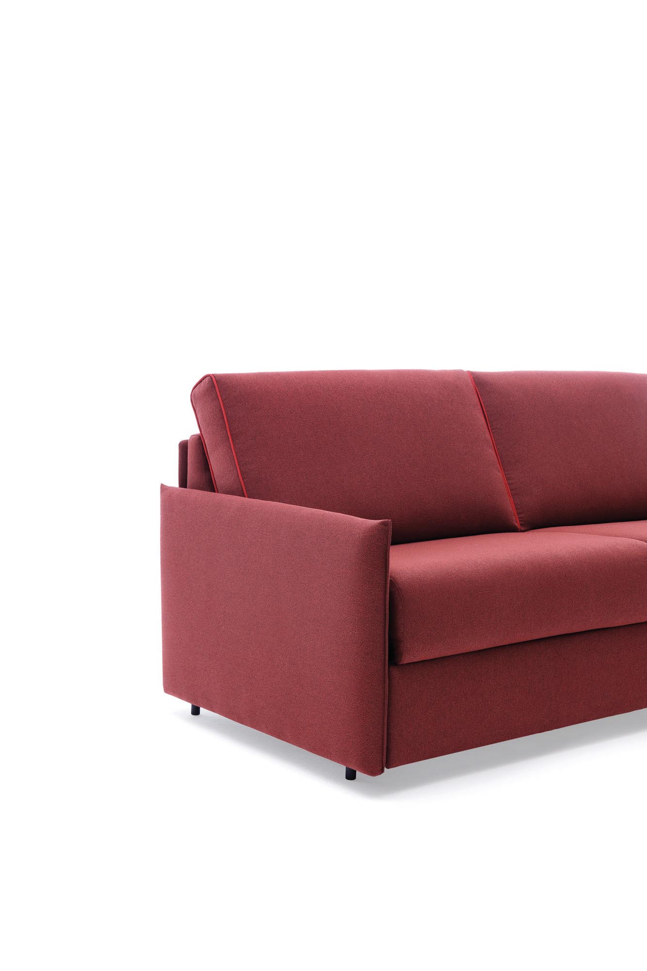 Santorini sofa bed with Slim model armrest - side view