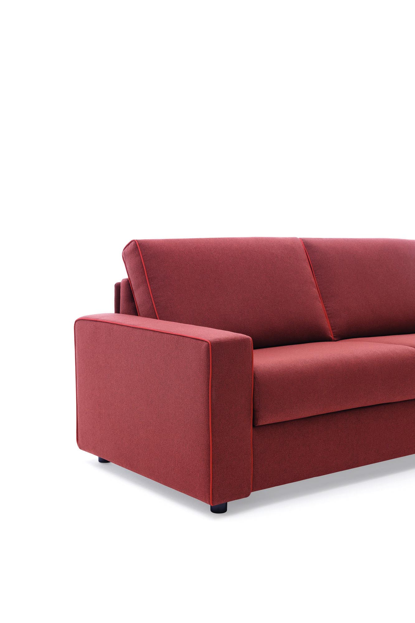 Santorini sofa bed with squared Strong model armrest - side view