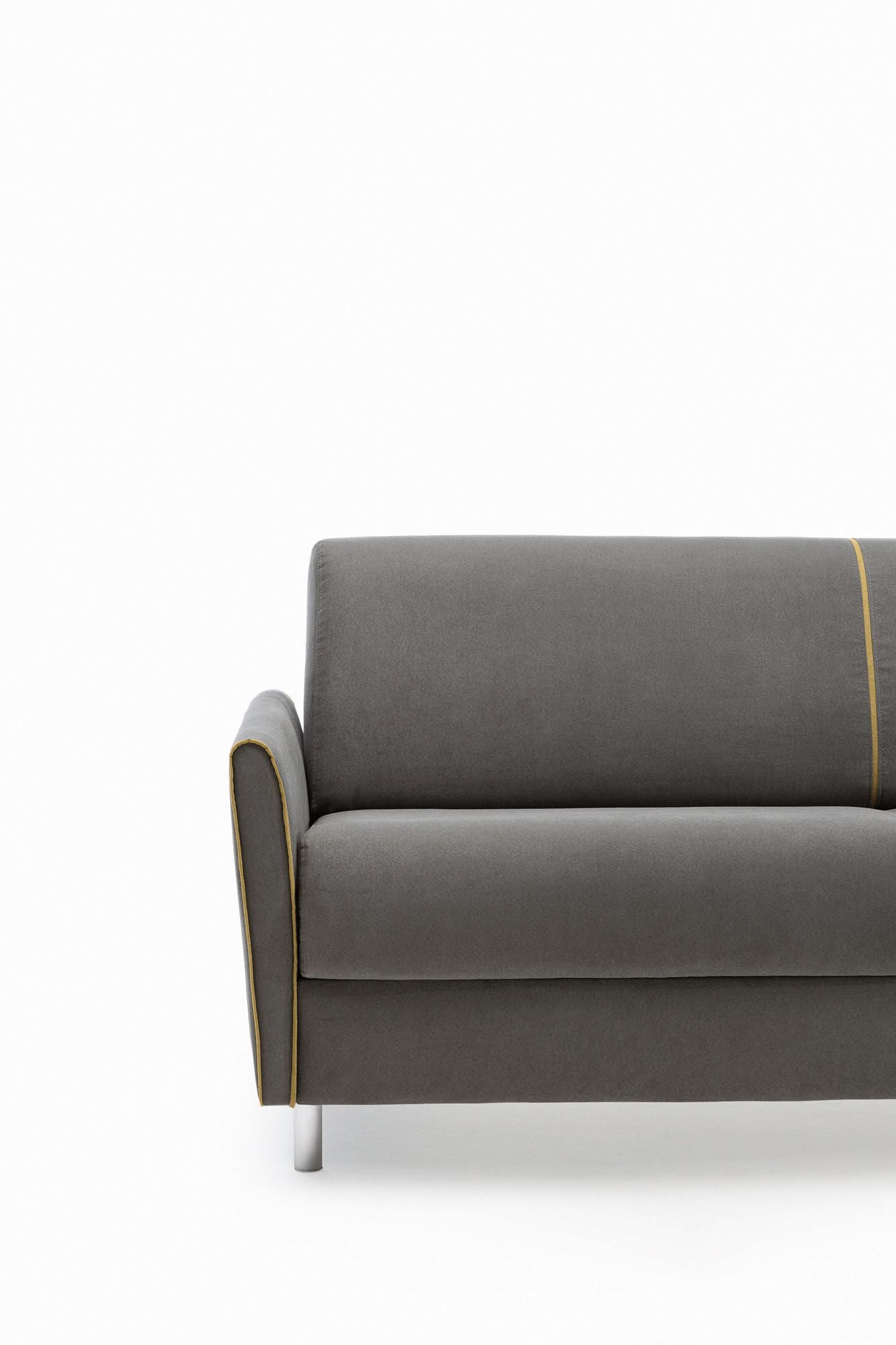 Tahiti sofa bed with Trendy model armrest, front view