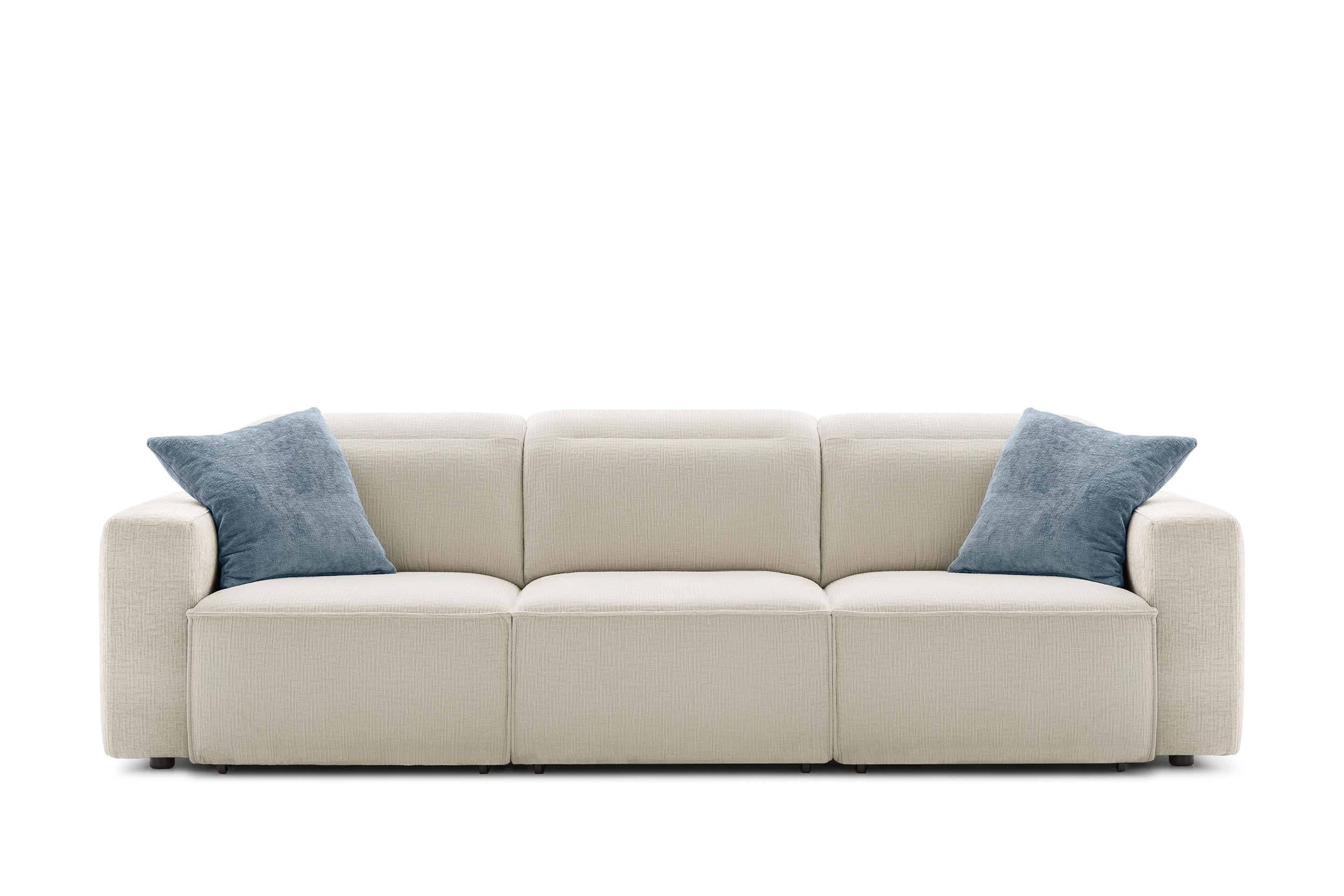 LeComfort Swan Three-Seater Sofa with Bai square armrests