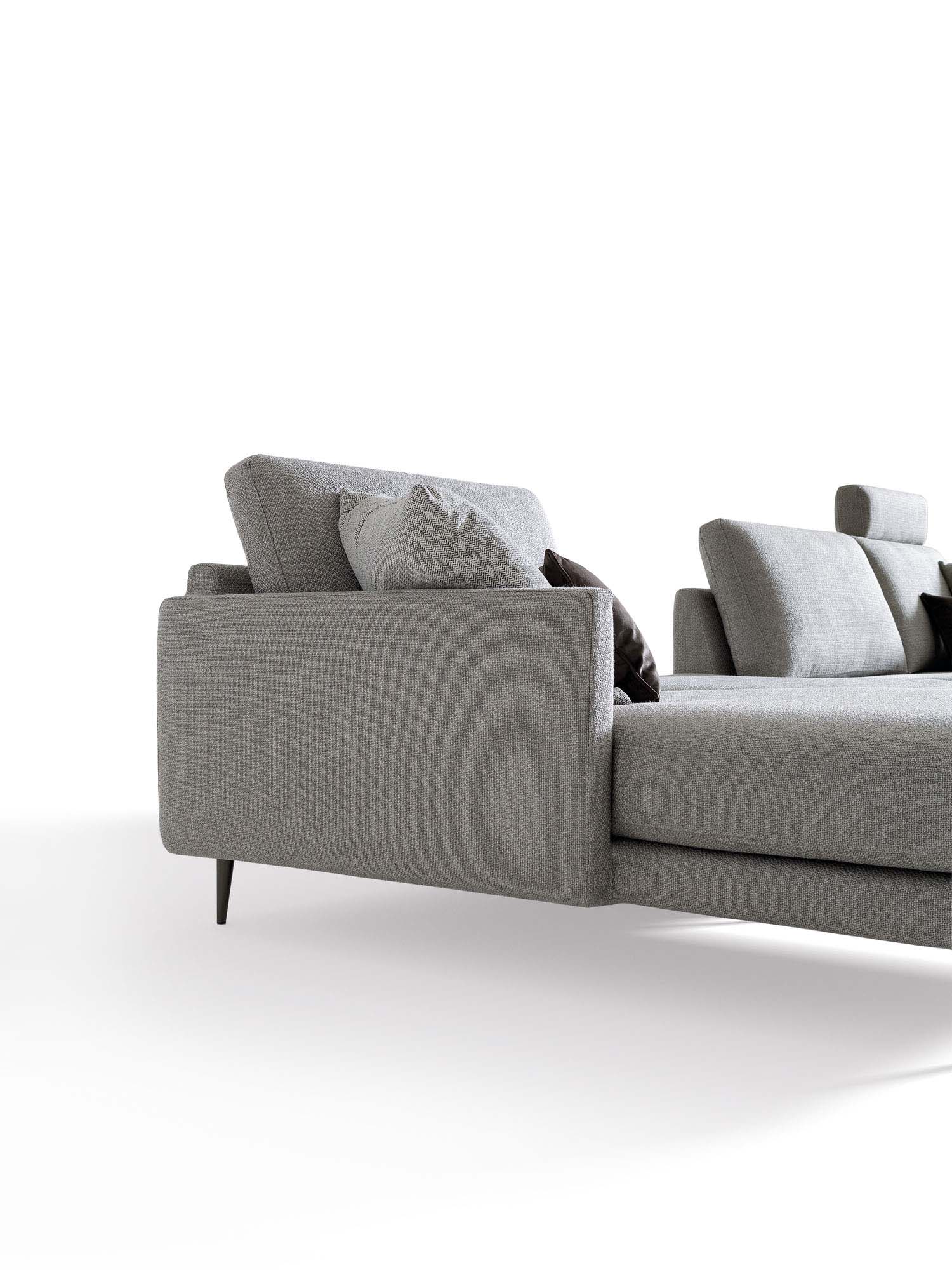 Tall sofa with a slim structure.