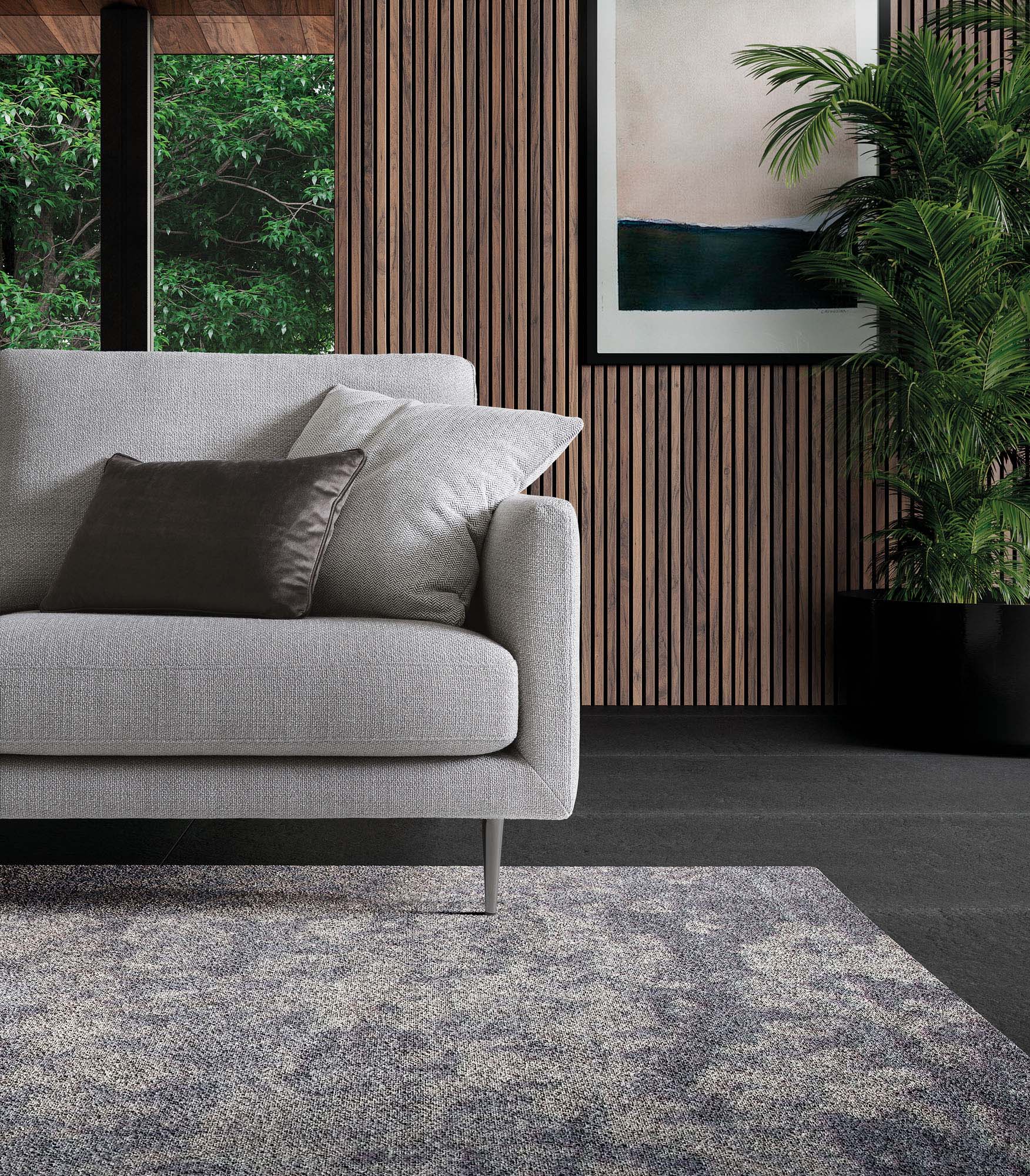 White fabric seat with high polished metal legs.