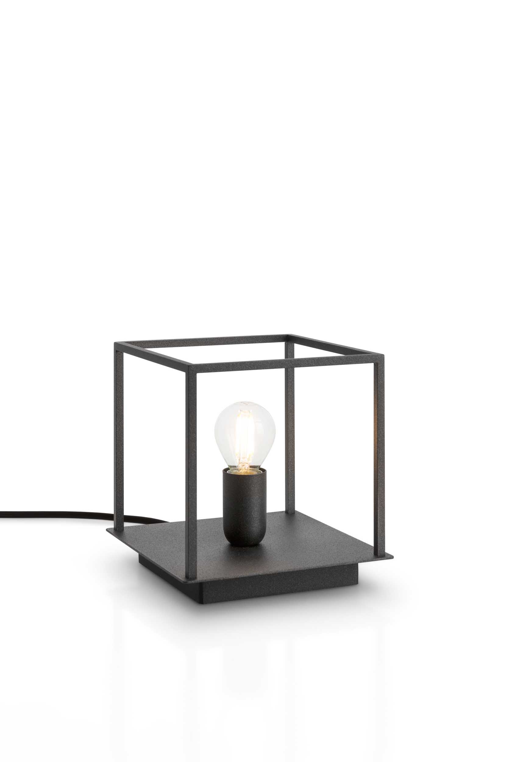 Link table lamp with cage design in Black color