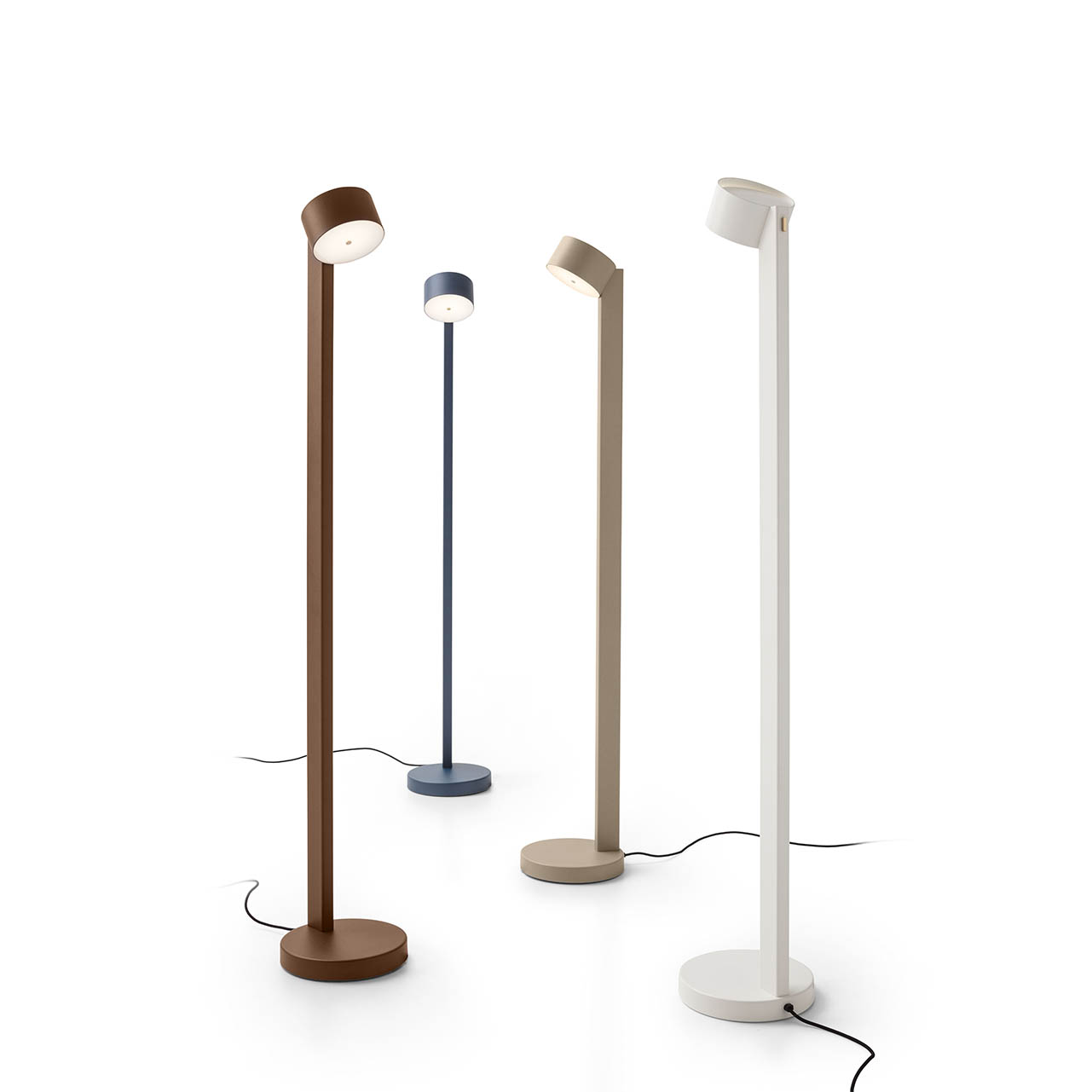 Lamps of different colors Floor lamps in various colors.