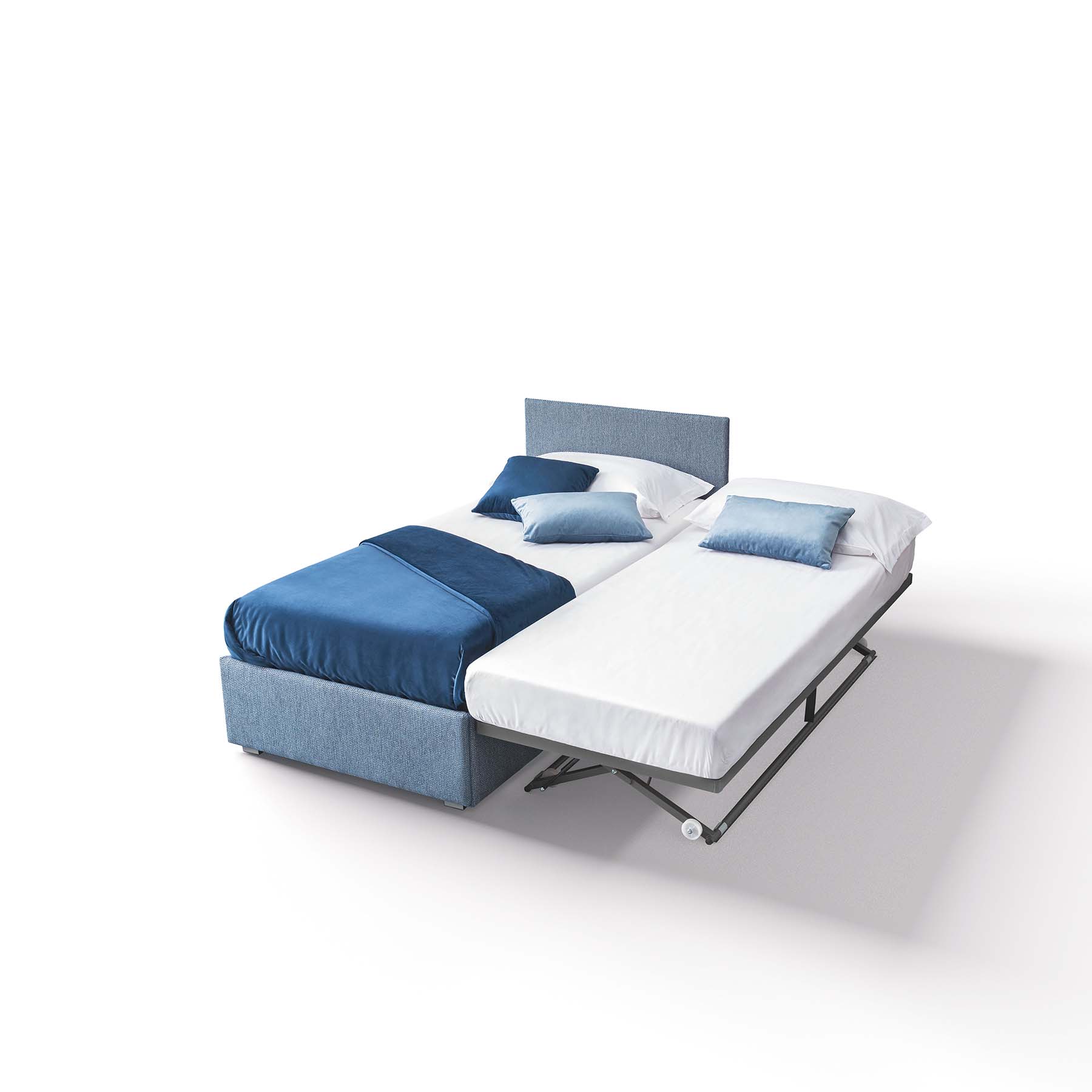 Additional pull-out bed placed next to the daybed to create two occasional beds