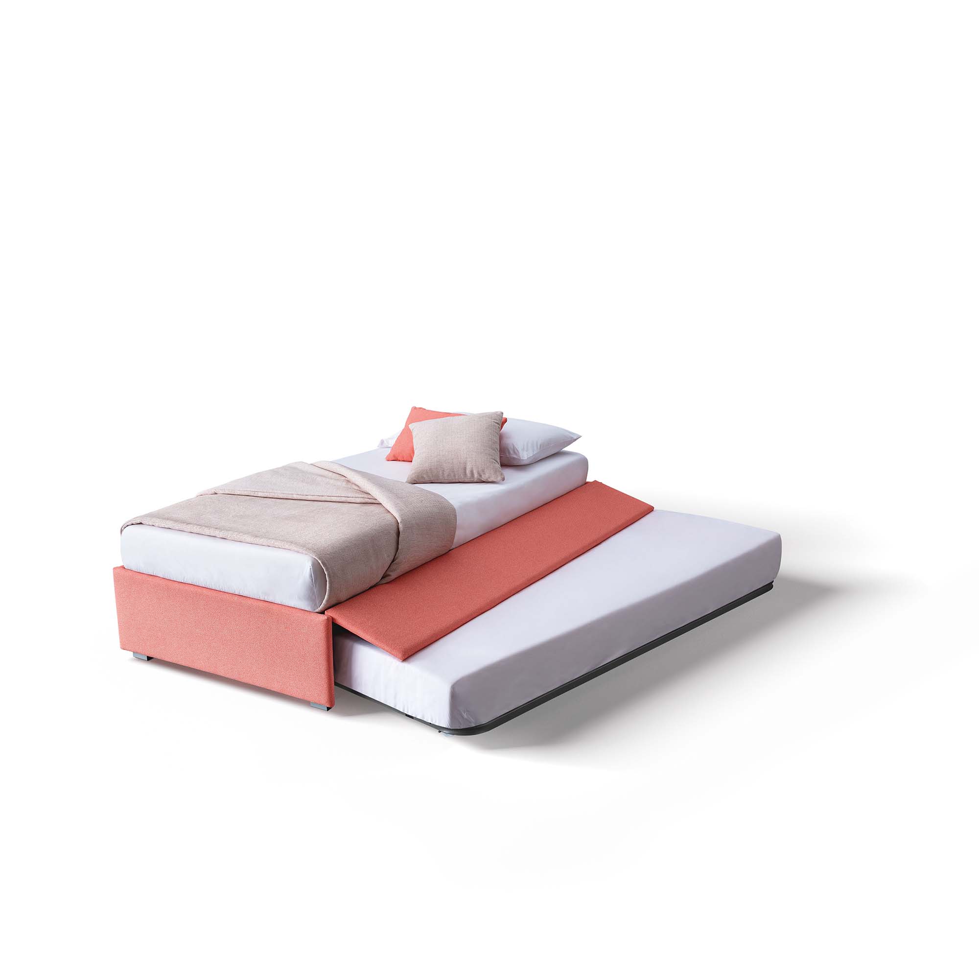 Pervinca model single bed with additional bed pull-out from the base