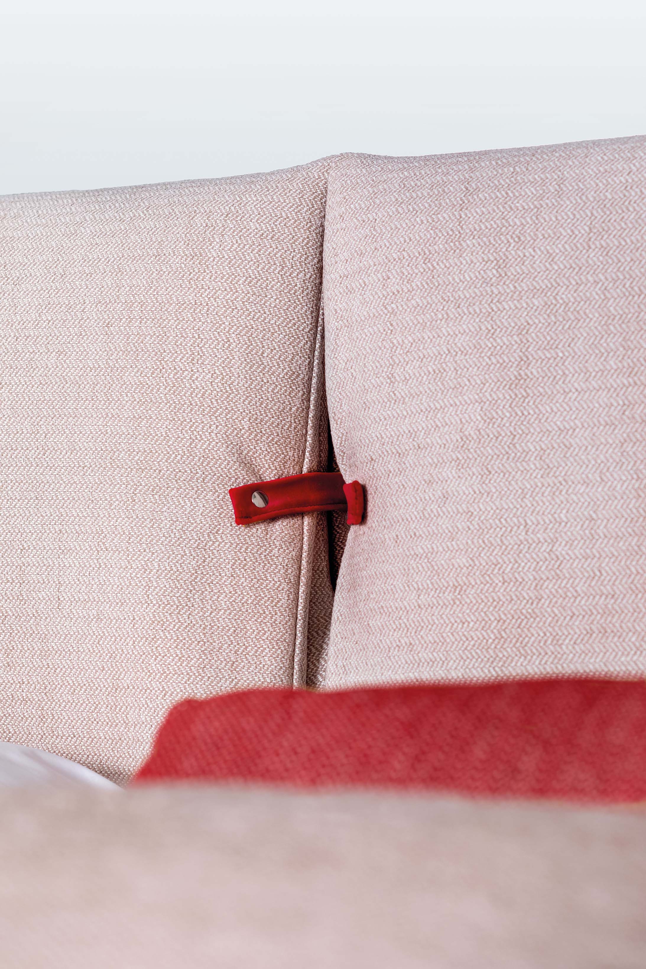 Detail of the headboard cushions