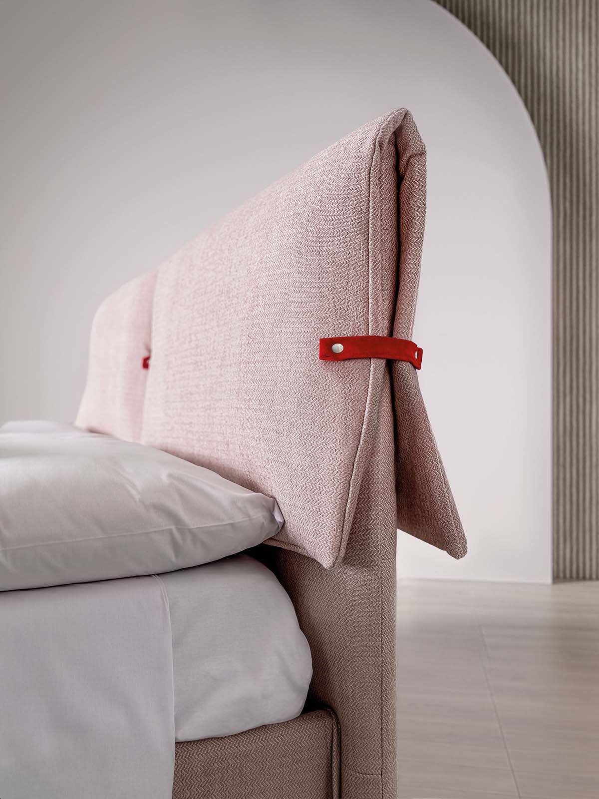 Bed headboard with elegant cushions