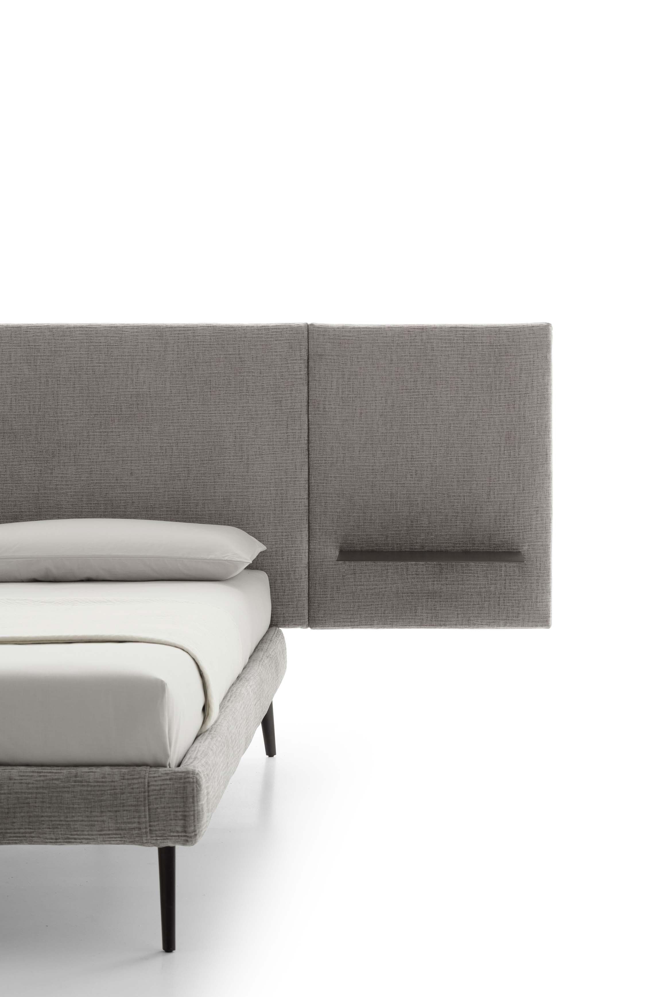 Letto Wall con testiera con mensola verniciato