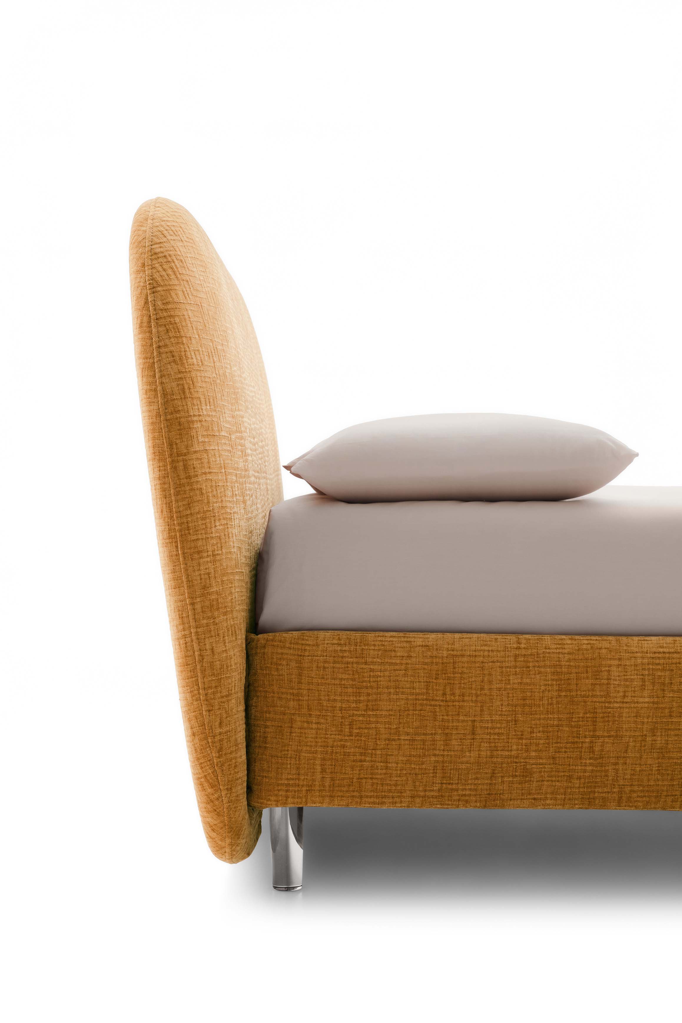 Detail of the headboard of a vintage-style double bed