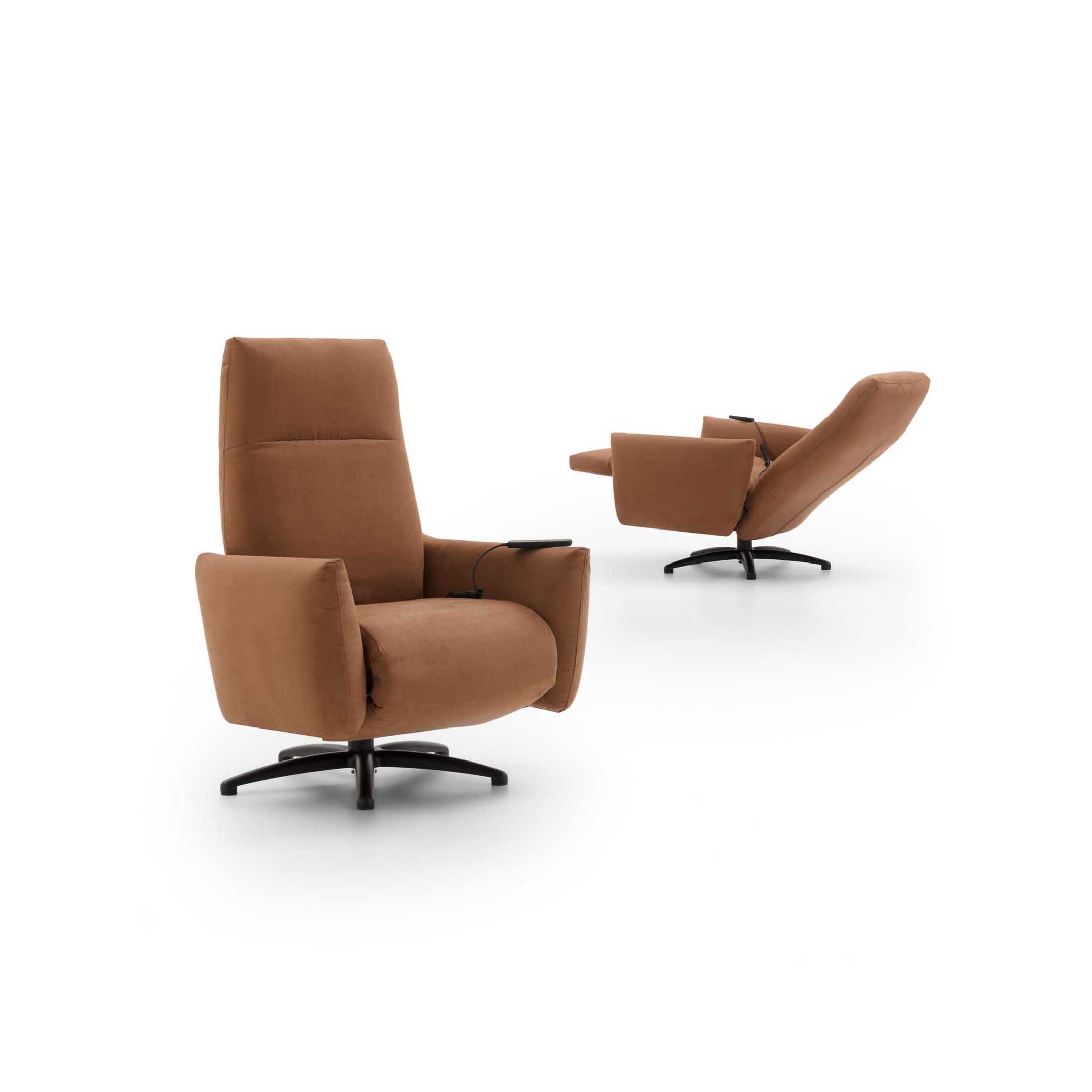 Prince recliner armchair by LeComfort, modern design with electric relaxation mechanism.