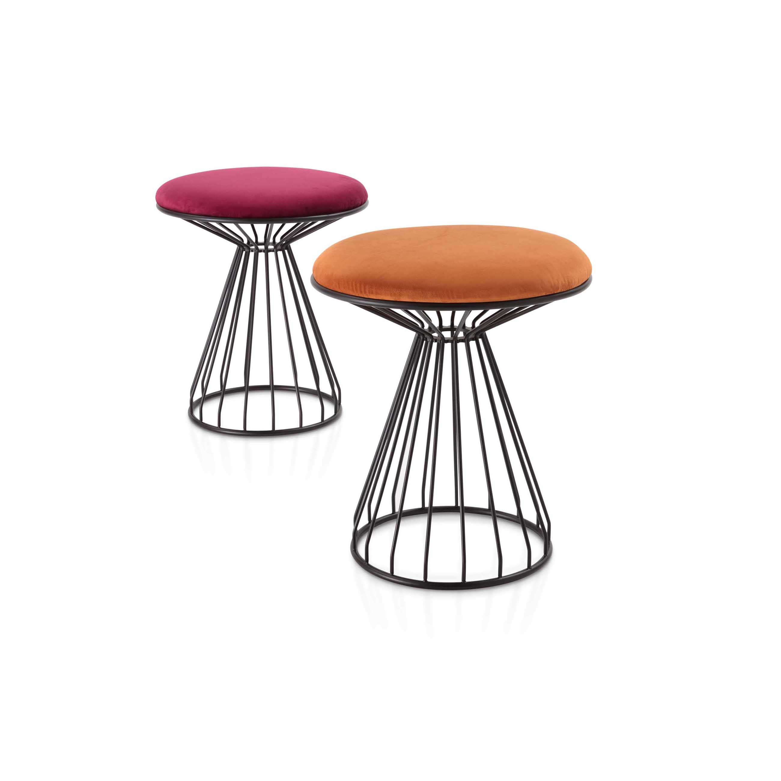 Modern and industrial colorful pouf