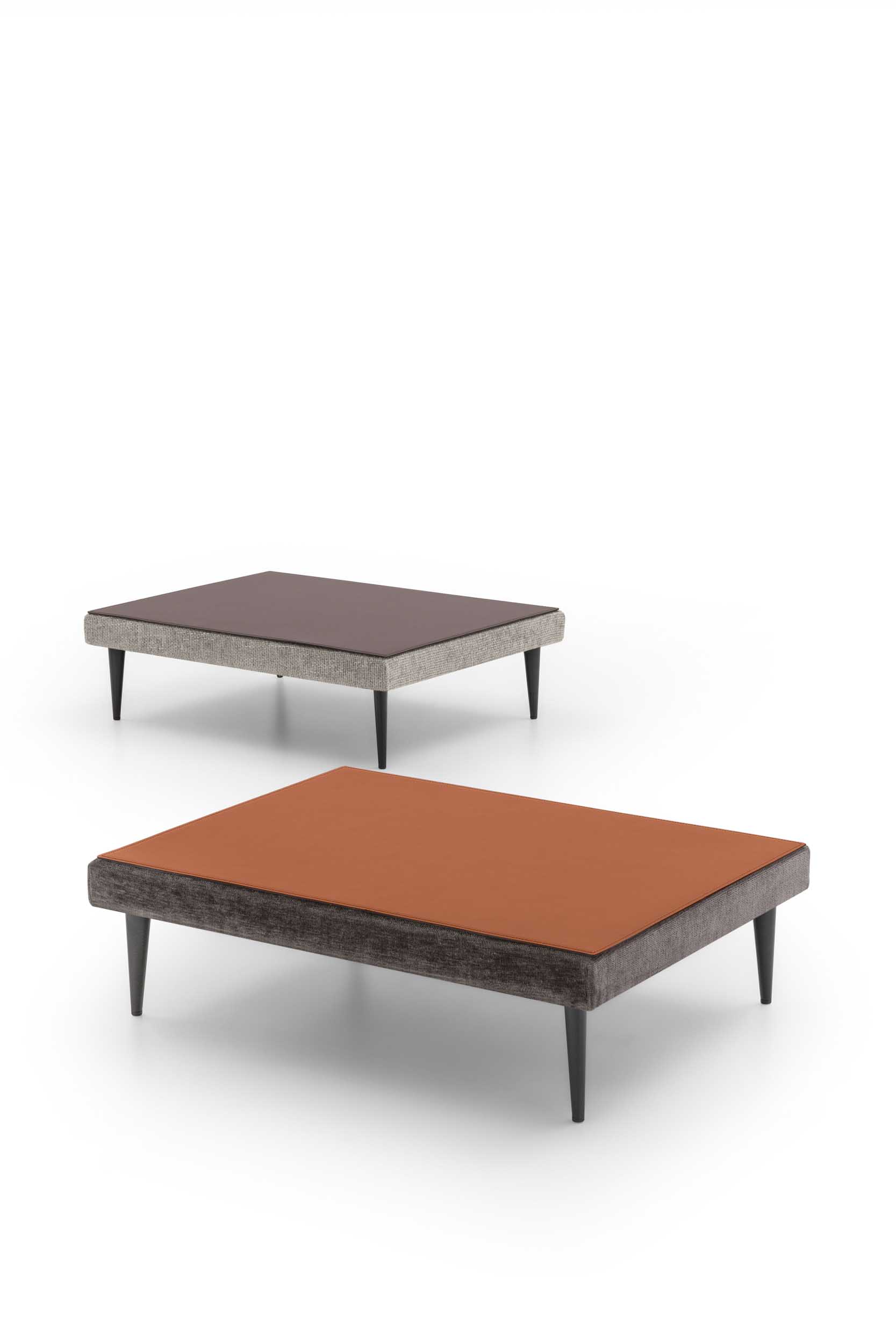 Low leather table in two versions