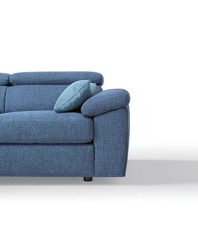 Detail of the armrest of the Adela LeComfort sofa