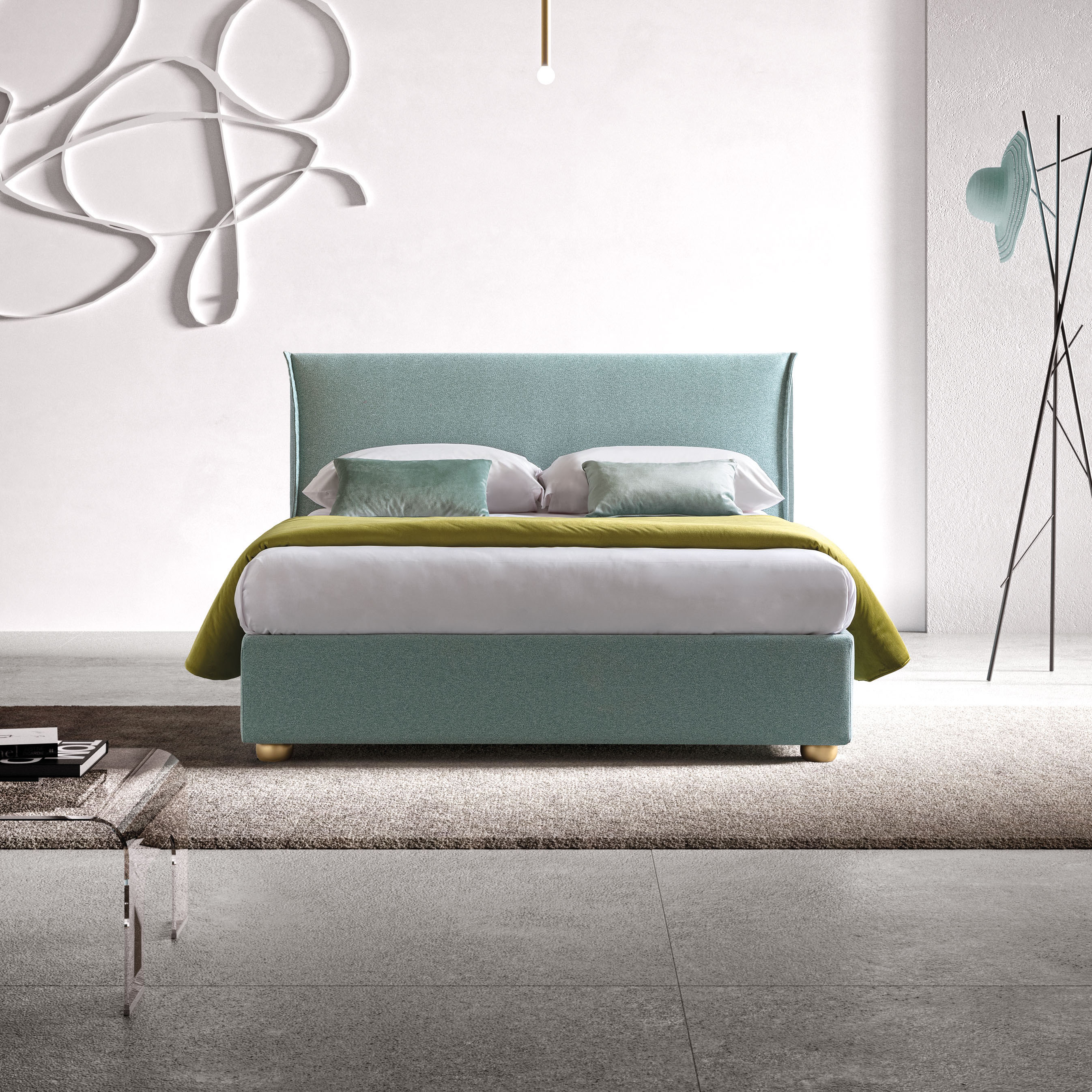 Double-Size French Space-Saving Bed Space-saving French bed with smaller proportions than a standard double bed.